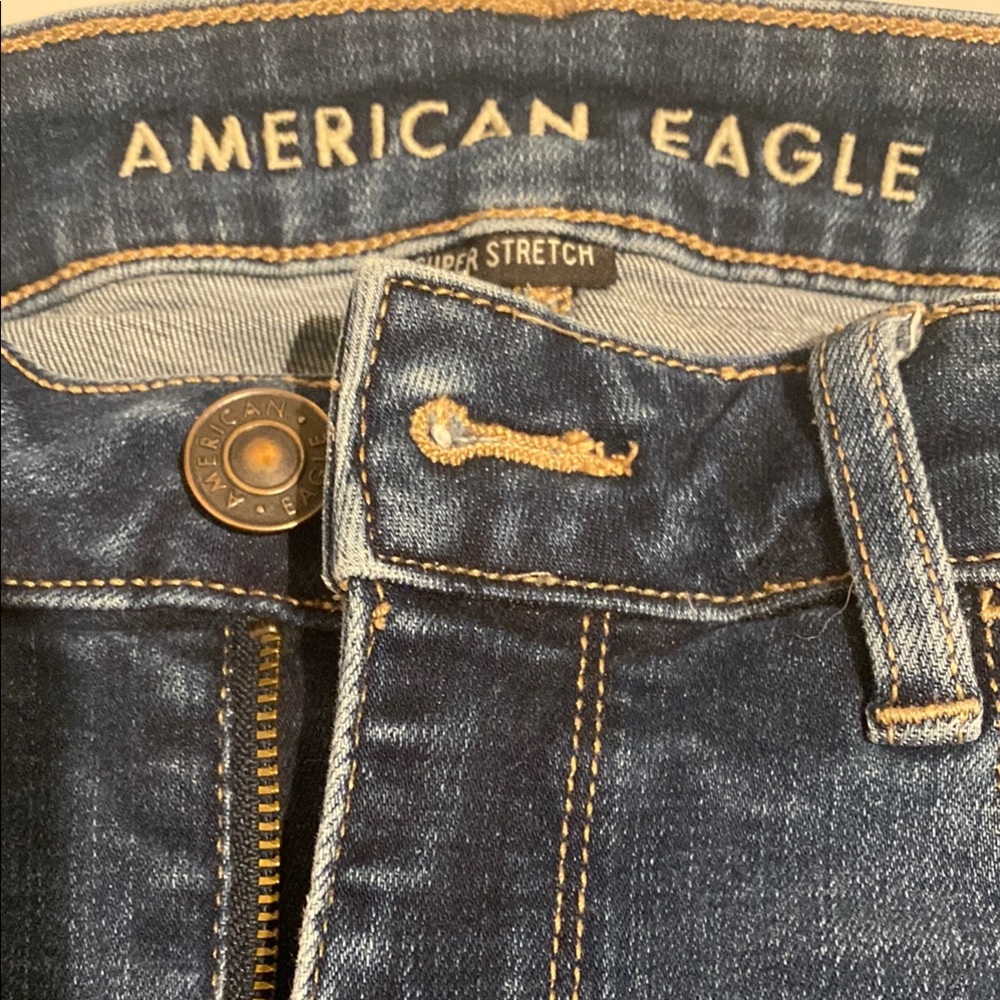 American Eagle Outfitters High Rise Jegging Blue Jeans with Natural Fading